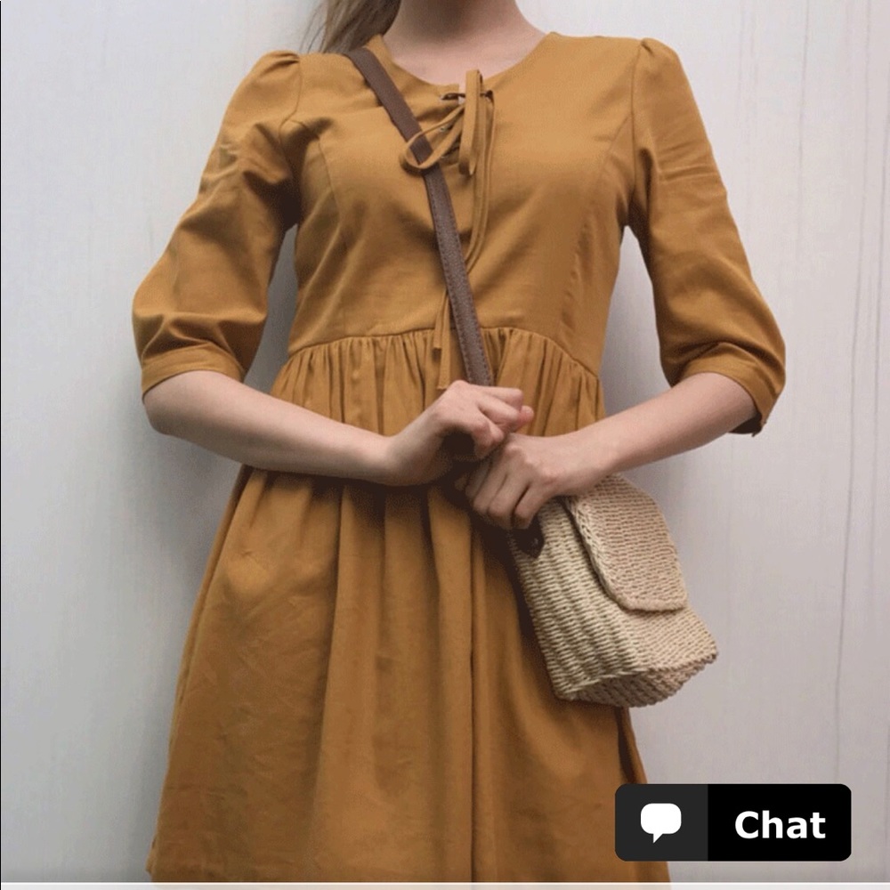 Lace-Up Front Babydoll Dress
